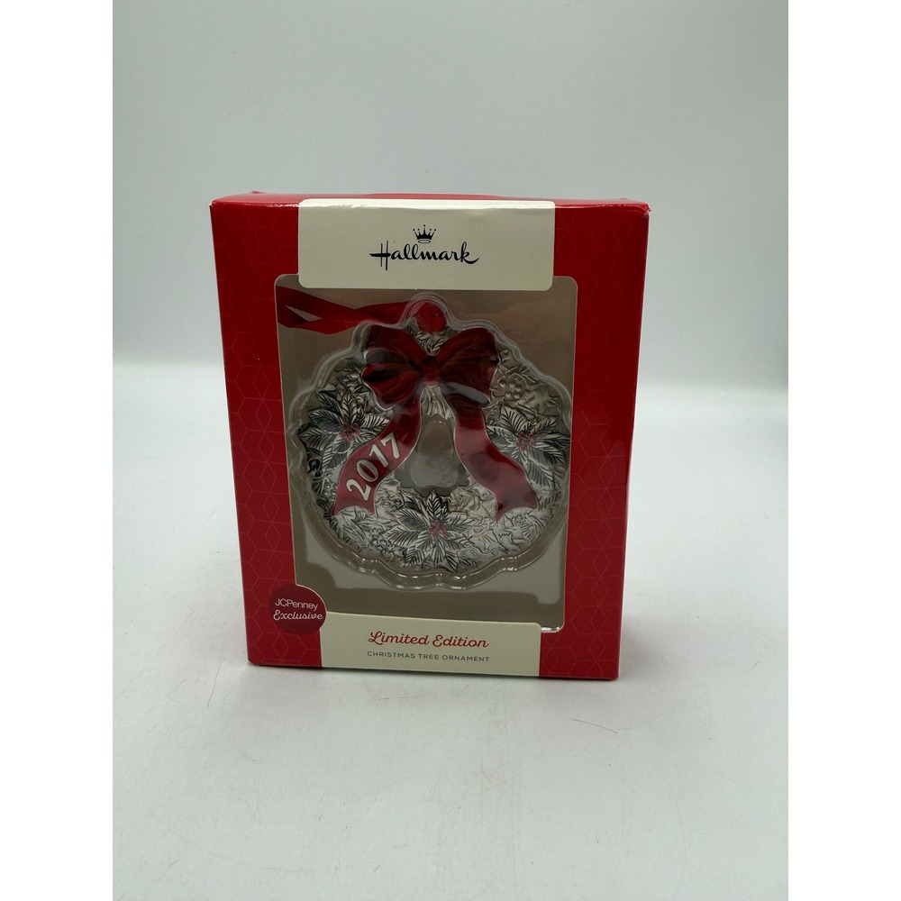 Hallmark 2017 Limited Edition Wreath Christmas Ornament JCPenney Silver